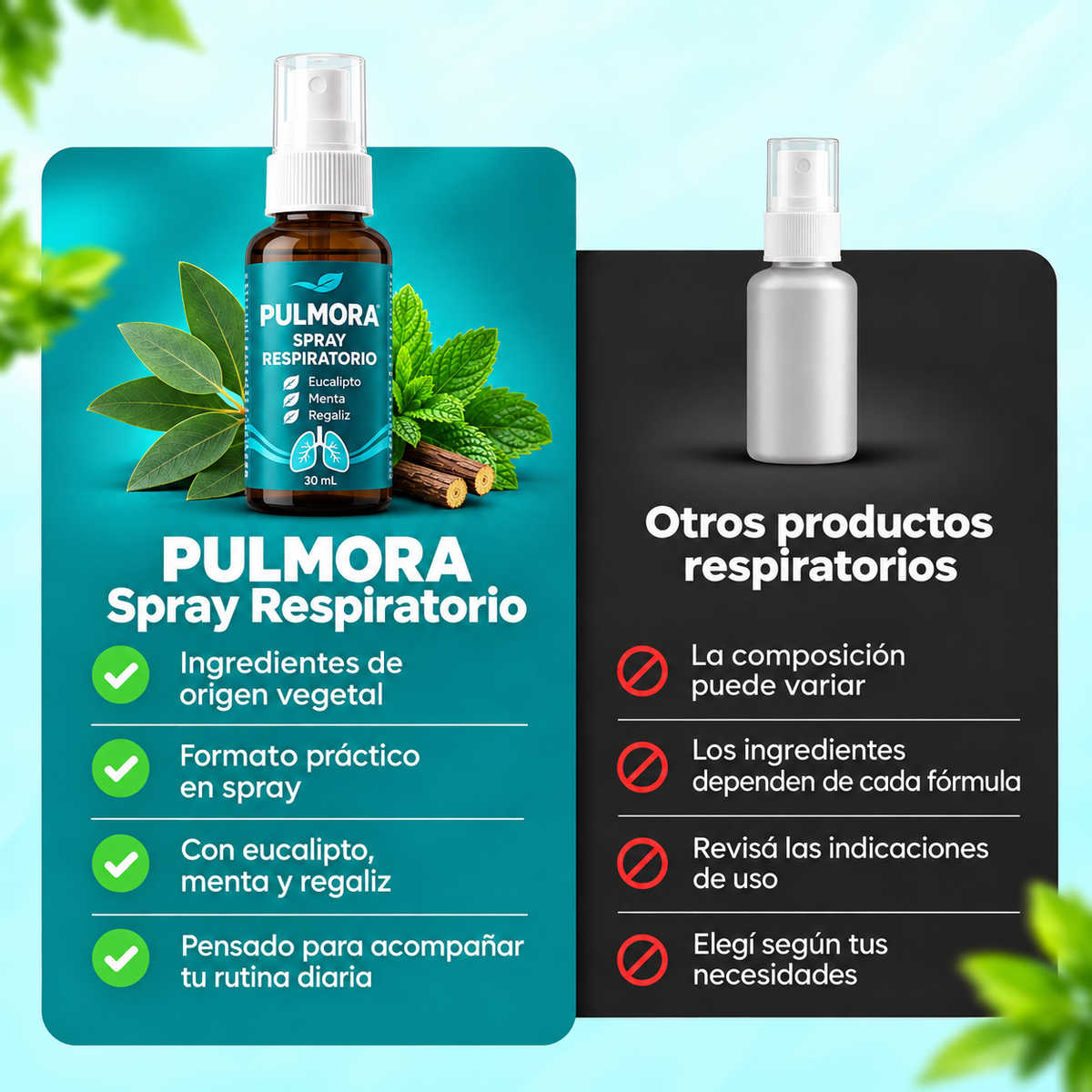 PULMORA | Spray limpiador Despeja tus vías respiratorias en 2-4 semanas