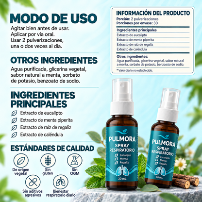 PULMORA | Spray limpiador Despeja tus vías respiratorias en 2-4 semanas
