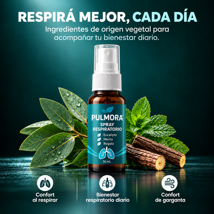 PULMORA | Spray limpiador Despeja tus vías respiratorias en 2-4 semanas