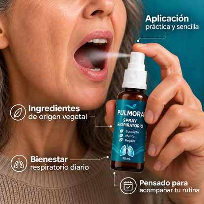 PULMORA | Spray limpiador Despeja tus vías respiratorias en 2-4 semanas
